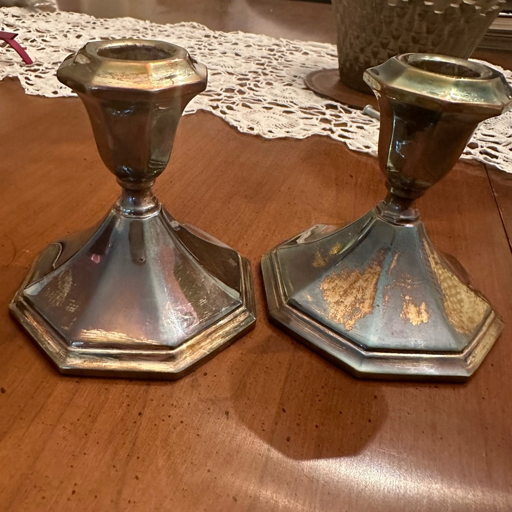 Wallace Silver Candlestick Holders - Set of 2